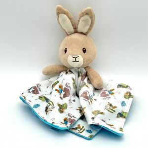 Peter Rabbit Lovey Security Blanket Beatrix Potter Baby Toy Blue 12" Bunny